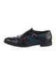 Prada Leather Colorblock Pattern Monk Straps