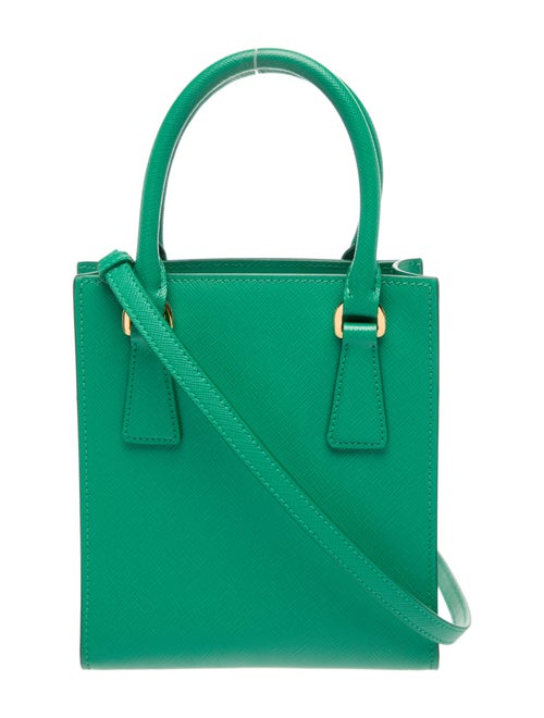 Prada Enameled Metal Triangle Galleria Double Zip