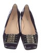 Prada Patent Leather Crystal Embellishments Ballet Flats