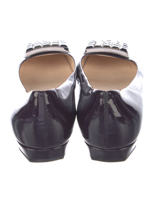 Prada Patent Leather Crystal Embellishments Ballet Flats