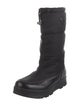 Prada Nylon Leather Trim Embellishment Rain Boots