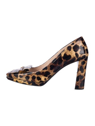 Prada Patent Leather Animal Print Pumps