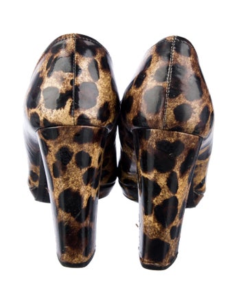 Prada Patent Leather Animal Print Pumps