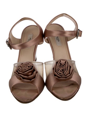 Prada Satin Ruffle Embellishment Sandals