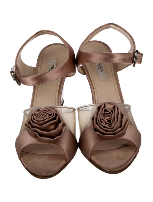 Prada Satin Ruffle Embellishment Sandals