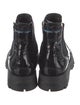 Prada Patent Leather Lasercut Accents Chelsea Boots