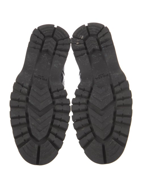 Prada Patent Leather Lasercut Accents Chelsea Boots