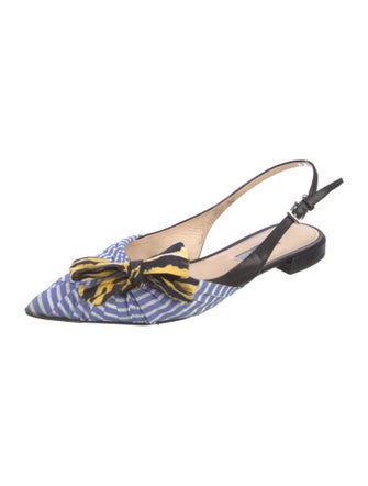 Prada Printed Bow Accents Slingback Pumps