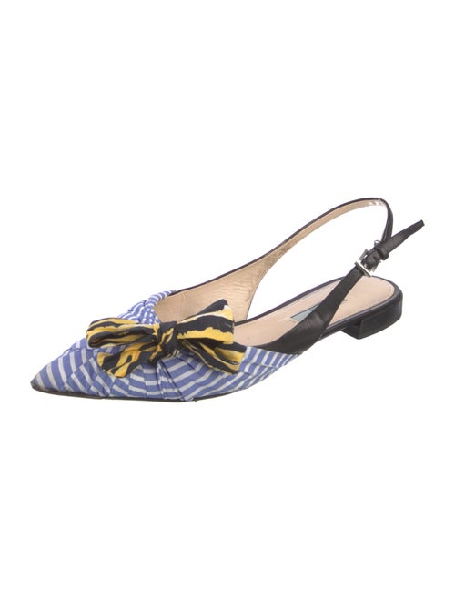 Prada Printed Bow Accents Slingback Pumps