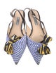 Prada Printed Bow Accents Slingback Pumps
