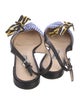 Prada Printed Bow Accents Slingback Pumps