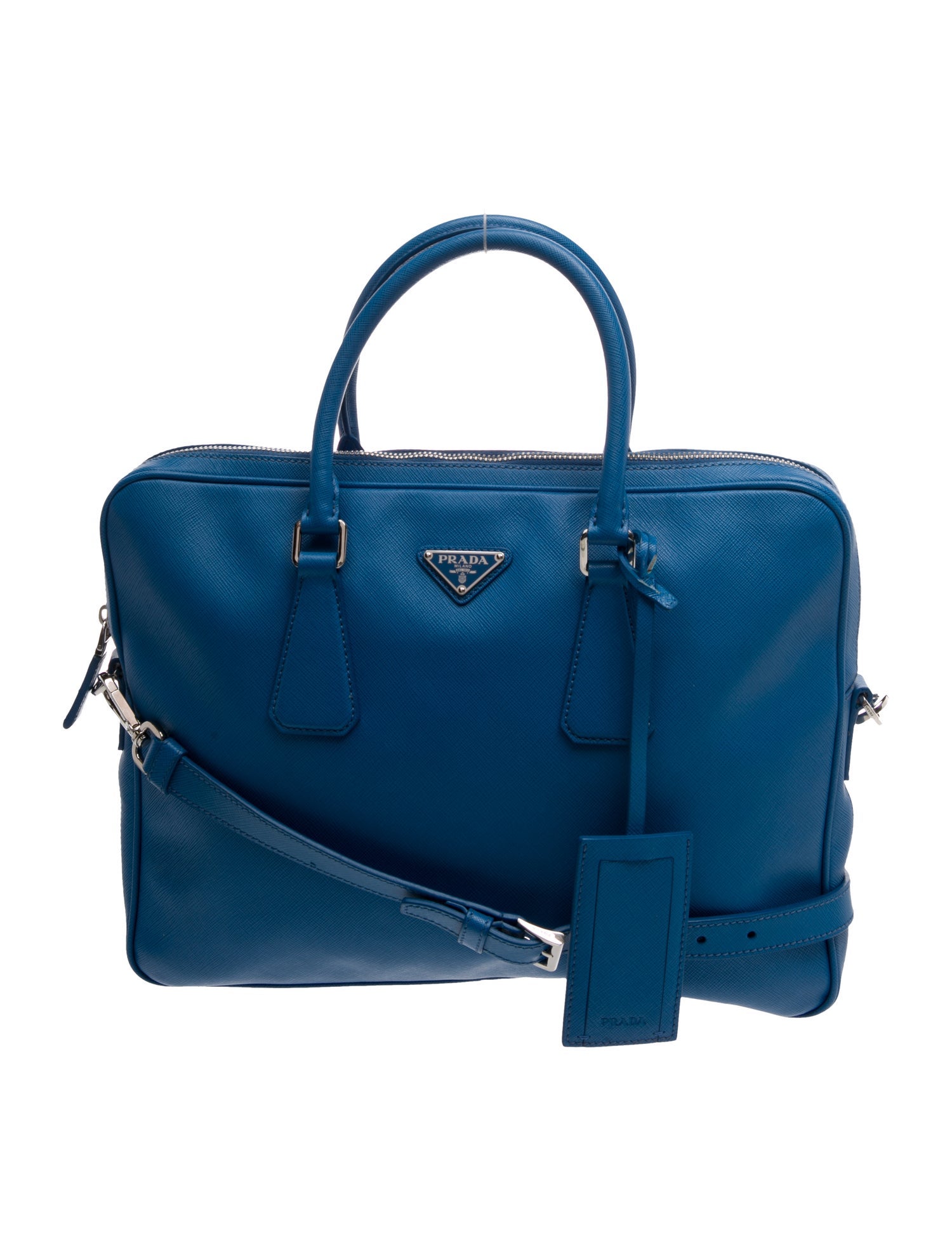 Prada Enameled Metal Triangle Briefcase