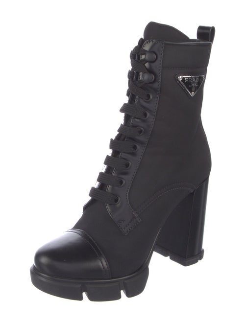 Prada Nylon Lace-Up Boots