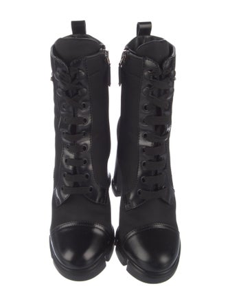 Prada Nylon Lace-Up Boots