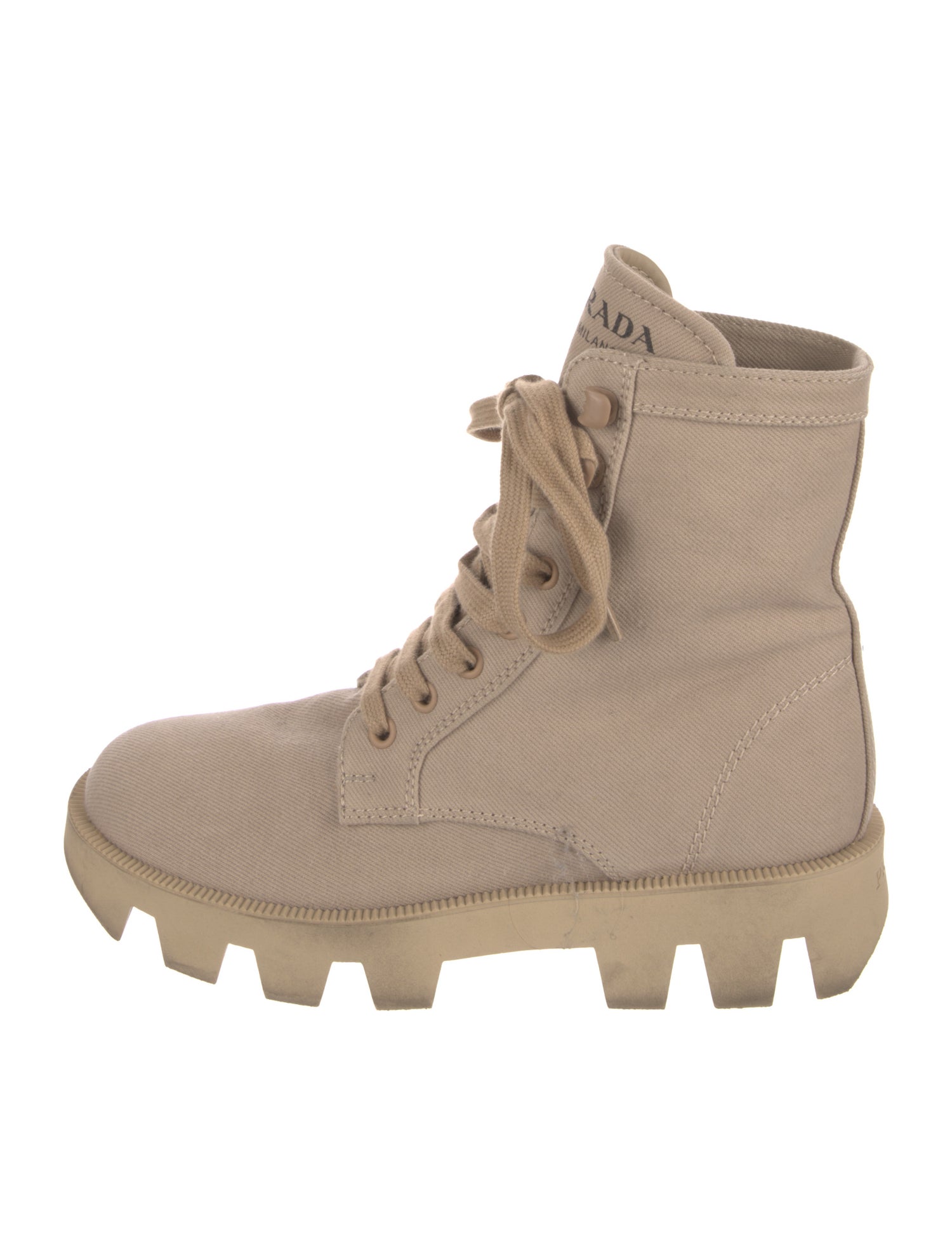 Prada Canvas Combat Boots