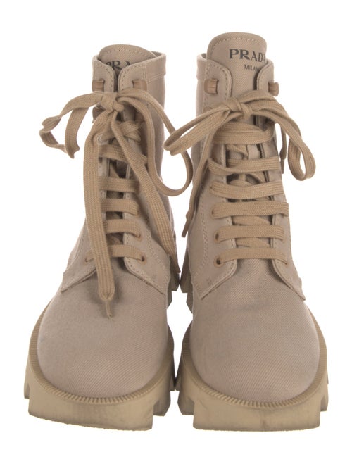 Prada Canvas Combat Boots