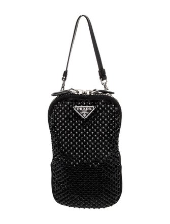 Prada Saffiano Triangle Leather Minaudière