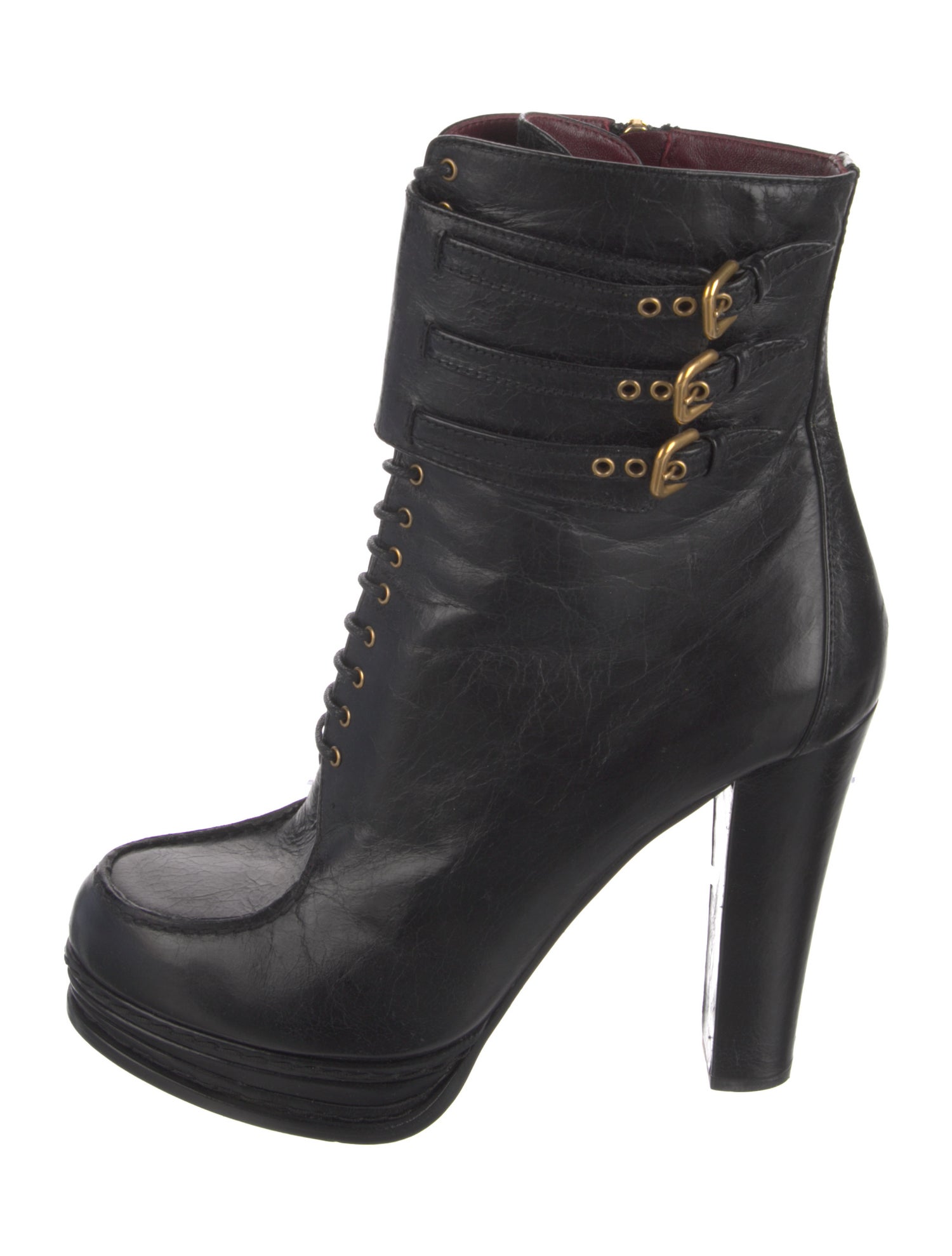 Prada Leather Lace-Up Boots