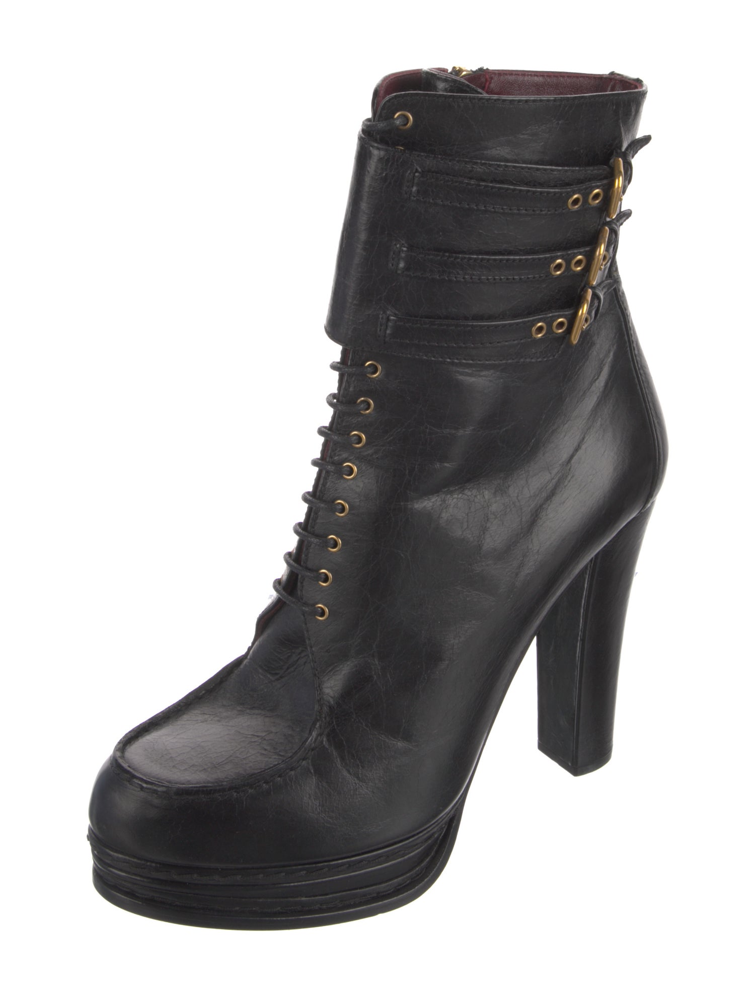 Prada Leather Lace-Up Boots