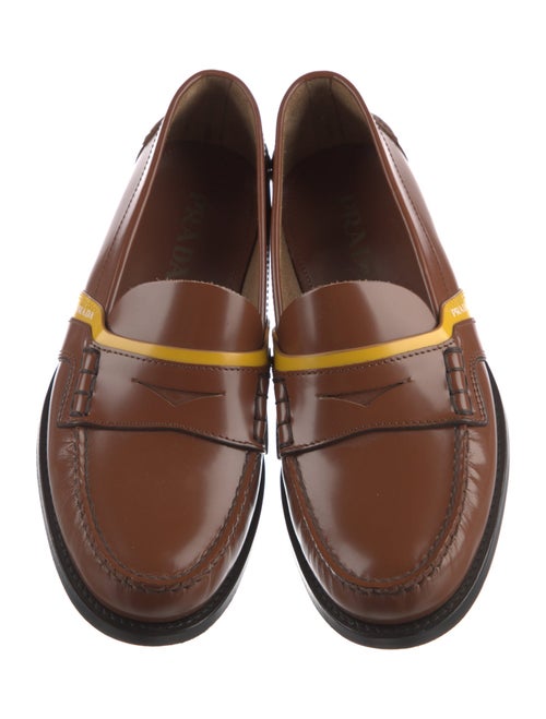Prada Leather Colorblock Pattern Dress Loafers
