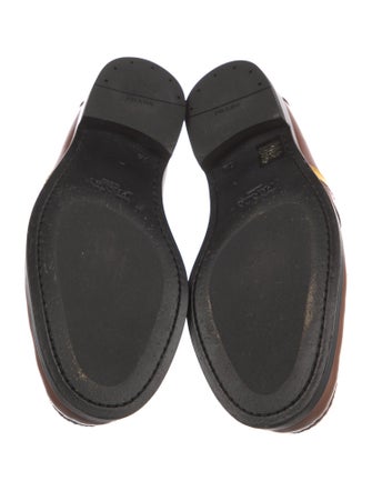 Prada Leather Colorblock Pattern Dress Loafers