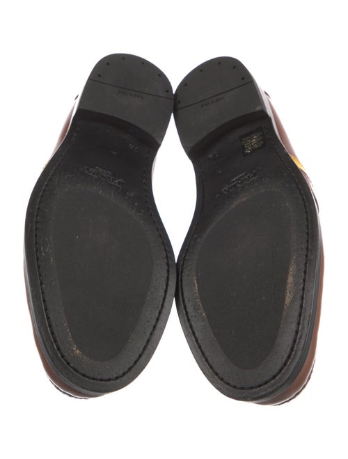 Prada Leather Colorblock Pattern Dress Loafers