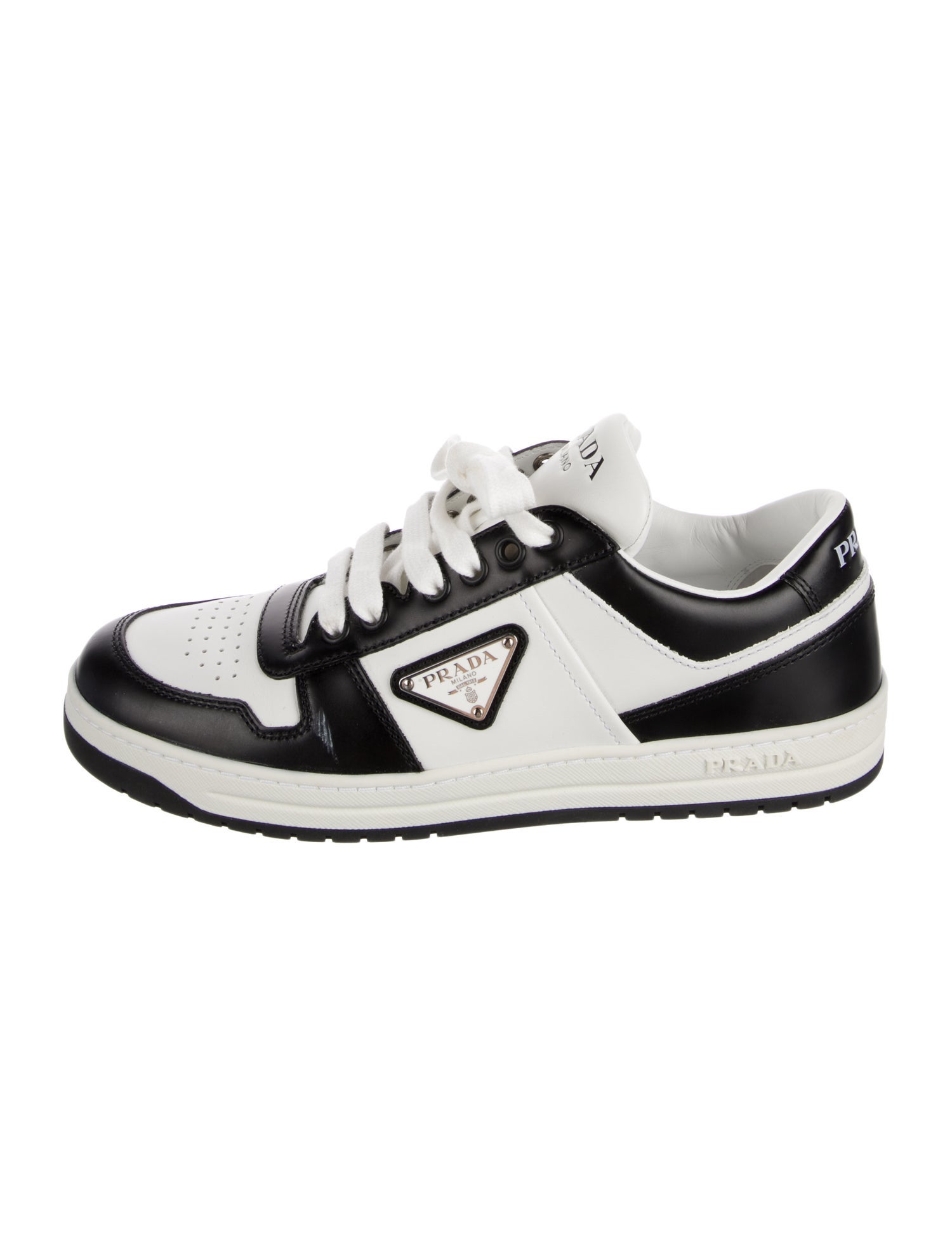 Prada Leather Colorblock Pattern Sneakers