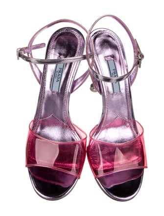 Prada Leather Colorblock Pattern Sandals