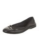 Prada Enameled Metal Triangle Leather Flats