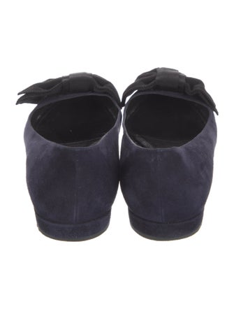 Prada Suede Bow Accents Flats