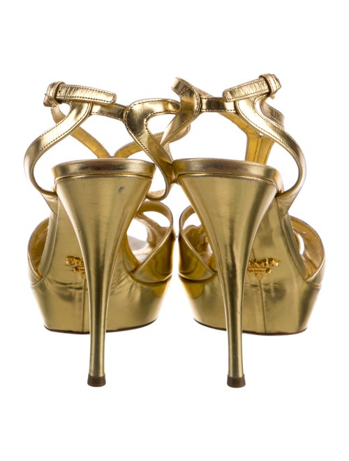 Prada Patent Leather T-Strap Sandals