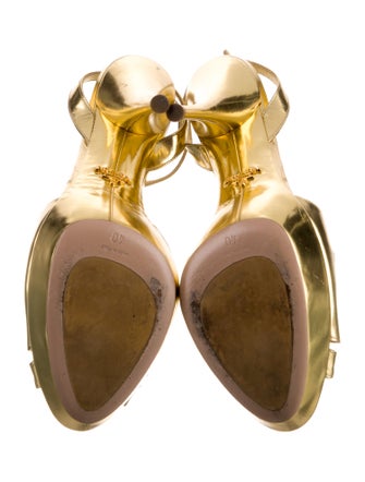 Prada Patent Leather T-Strap Sandals