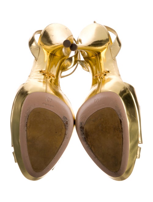 Prada Patent Leather T-Strap Sandals