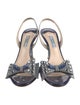 Prada Patent Leather Bow Accents Slingback Sandals
