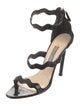 Prada Patent Leather Scalloped Accent Sandals
