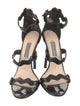 Prada Patent Leather Scalloped Accent Sandals
