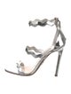 Prada Patent Leather Scalloped Accent Sandals