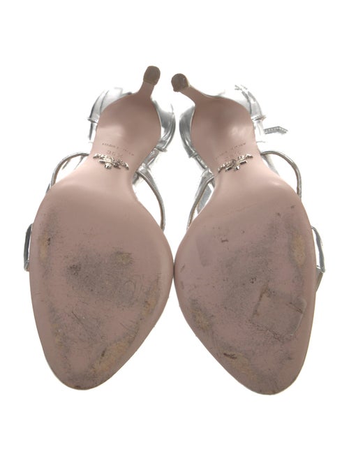 Prada Patent Leather Scalloped Accent Sandals