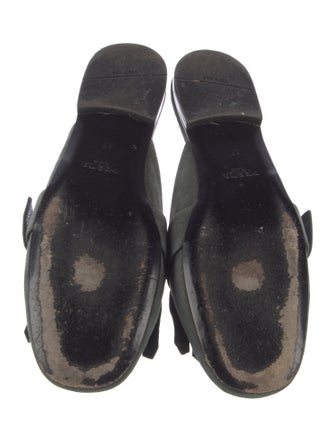 Prada Suede Fringe Trim Accent Mules