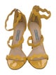 Prada Patent Leather Scalloped Accent Sandals