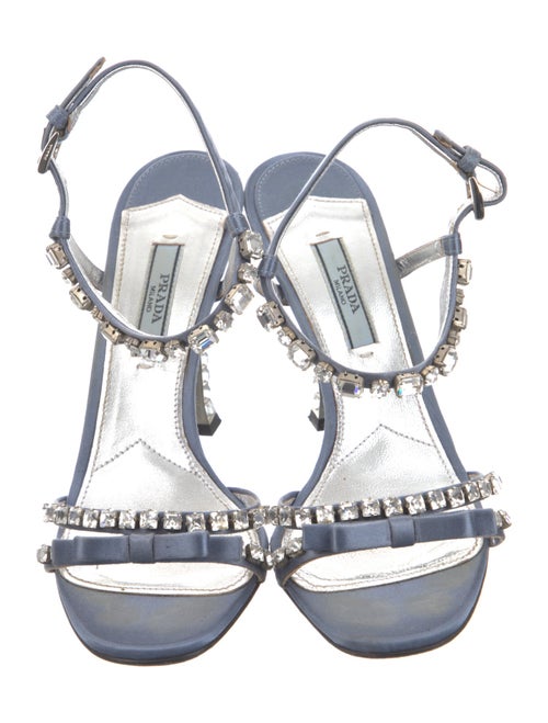 Prada Satin Crystal Embellishments Sandals