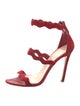 Prada Suede Scalloped Accent Sandals