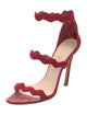 Prada Suede Scalloped Accent Sandals