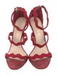 Prada Suede Scalloped Accent Sandals