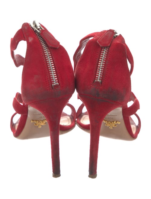 Prada Suede Scalloped Accent Sandals