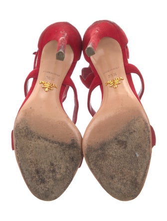 Prada Suede Scalloped Accent Sandals