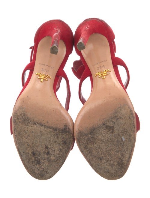Prada Suede Scalloped Accent Sandals