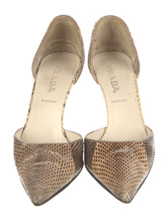 Prada Snakeskin D'Orsay Pumps