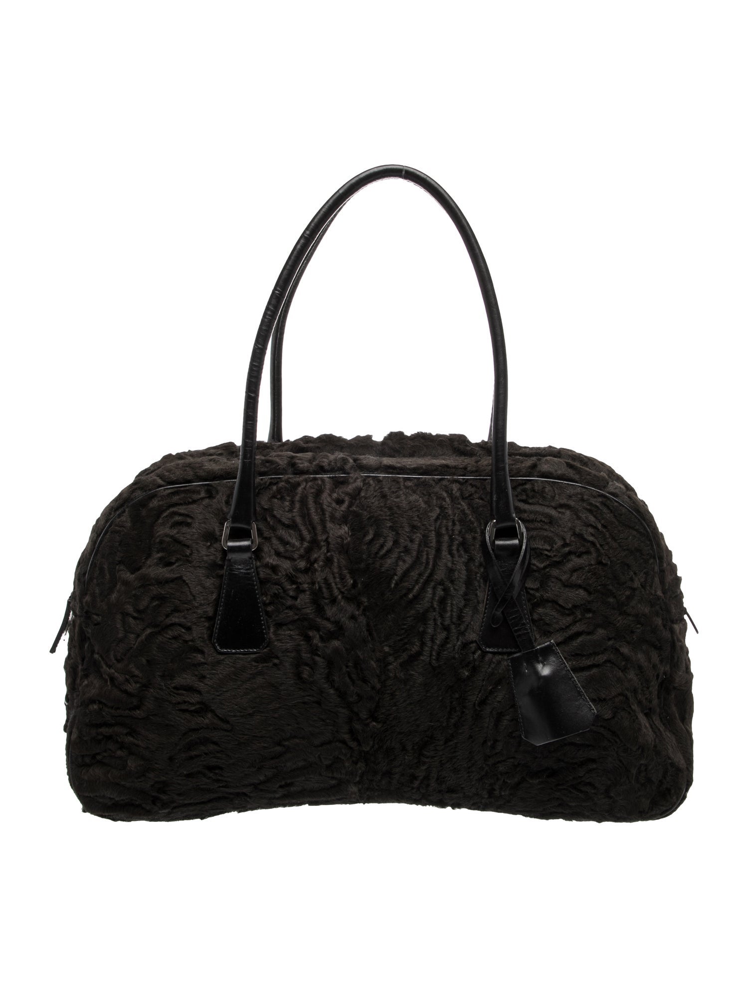 Prada Enameled Metal Triangle Broadtail Bowler