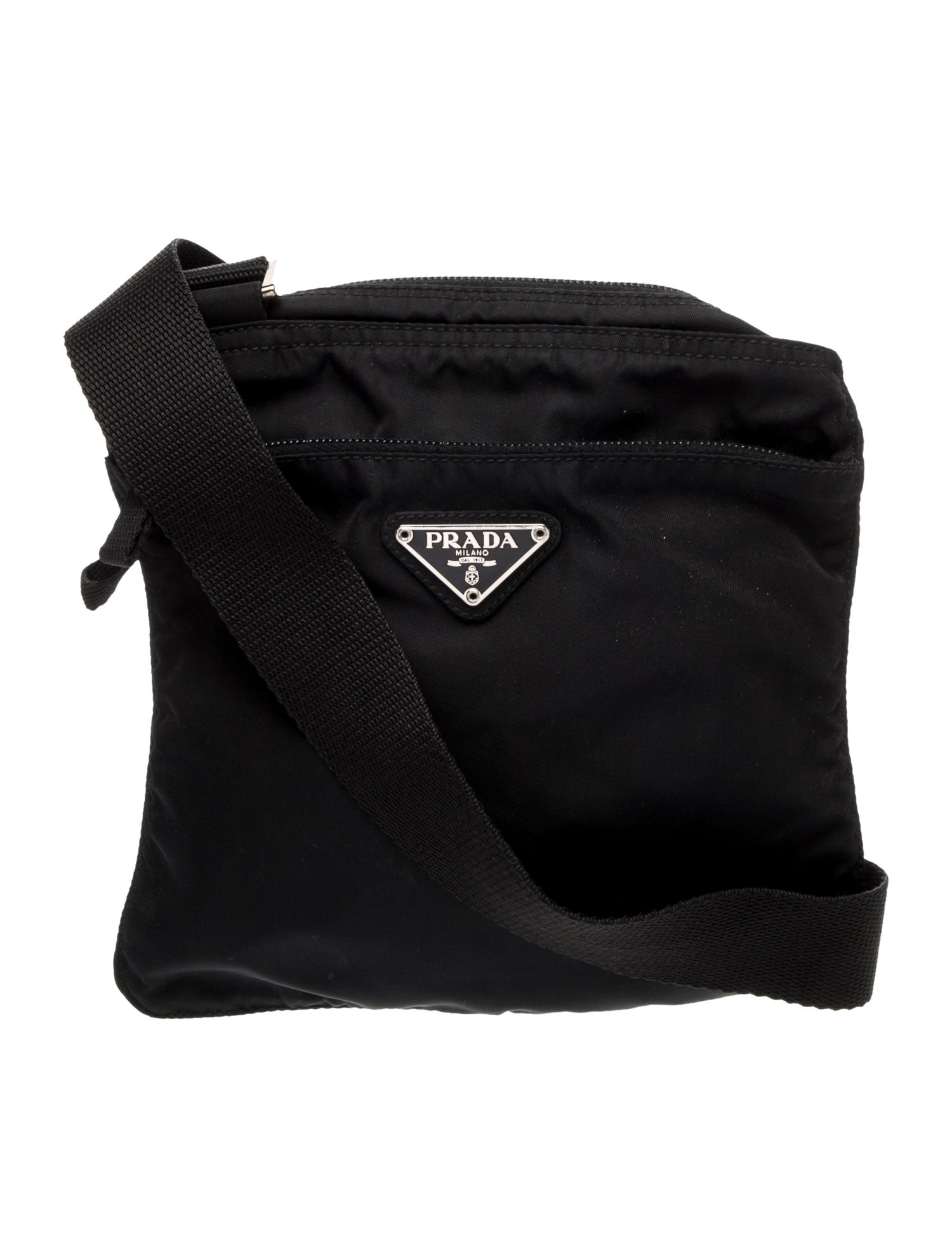 Prada Enameled Metal Triangle Top Handle Bag